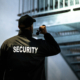 Security Guard Walking Building Perimeter